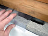 Clear plastic vapor barrier covering for block walls in Chatham, London, Windsor