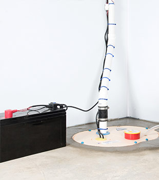 A sump pump installed in Amherstburg by Advanced Basement Systems
