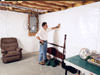 A basement wall covering for creating a vapor barrier on basement walls in Essex